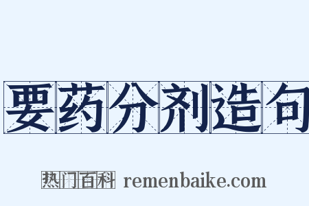 要药分剂造句是什么意思的图片